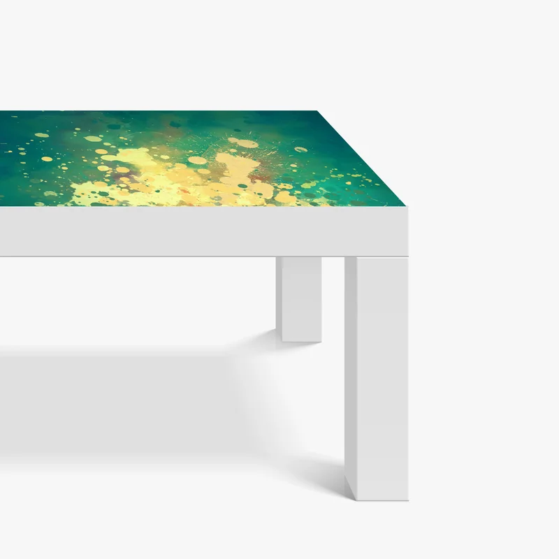 Tischaufkleber und Schreibtischaufkleber türkiser aquarellausbruch abstrakt