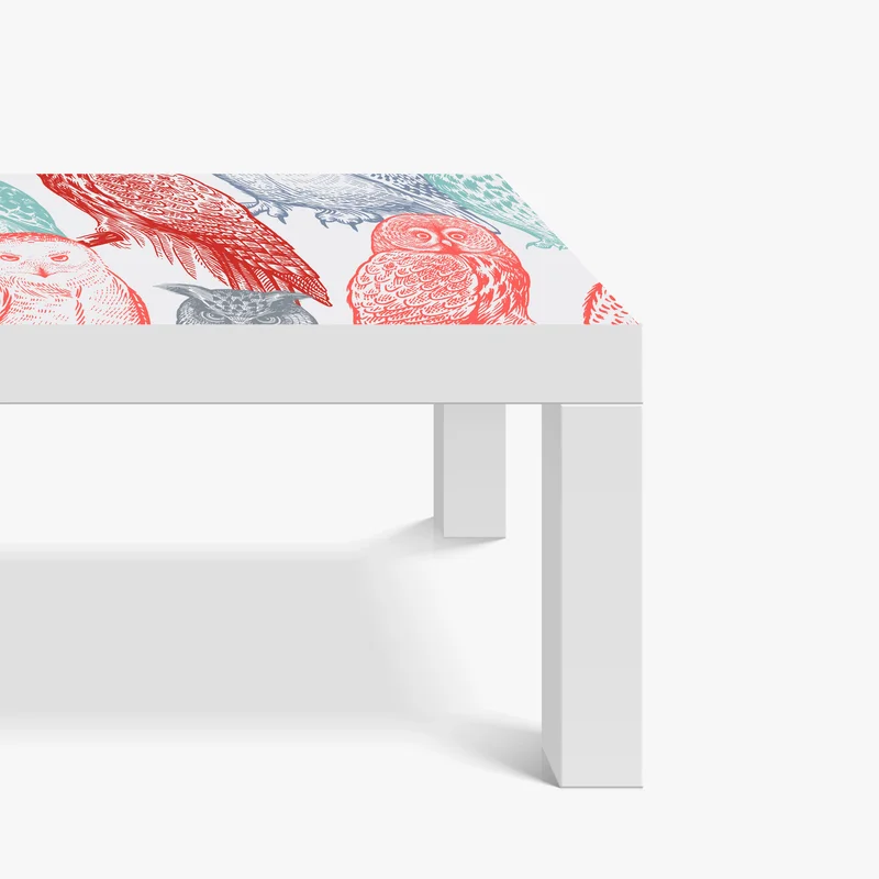 Tischaufkleber und Schreibtischaufkleber farbenfrohes eulenmuster