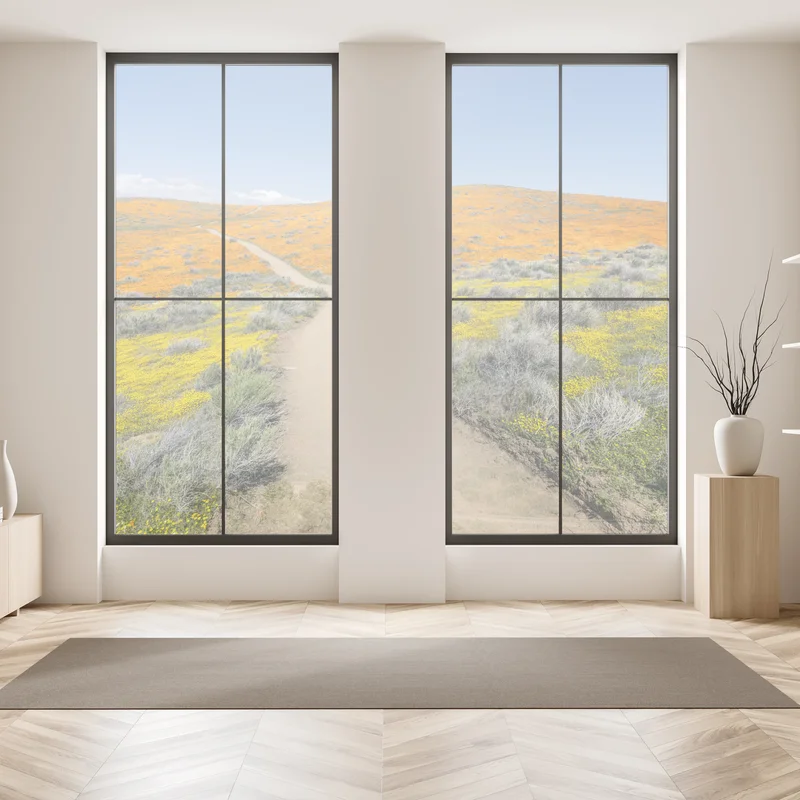 Naklejka na okno ścieżka przez makowy super bloom w Południowej Kalifornii