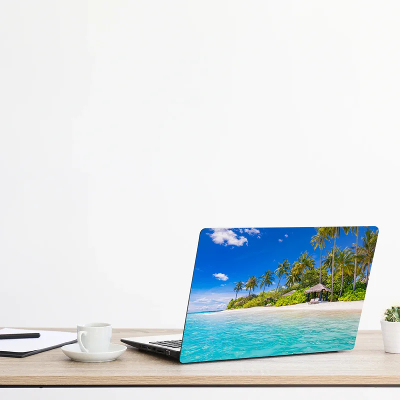 Naklejka na laptopa tropikalna turkusowa plaża