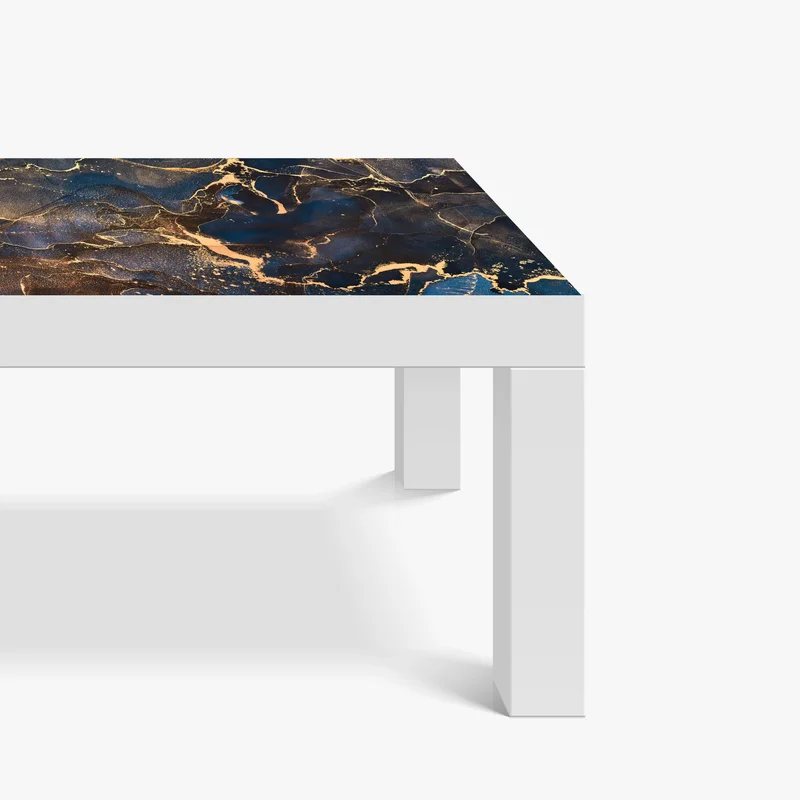 Tischaufkleber und Schreibtischaufkleber nachtmarmor mit goldenen adern