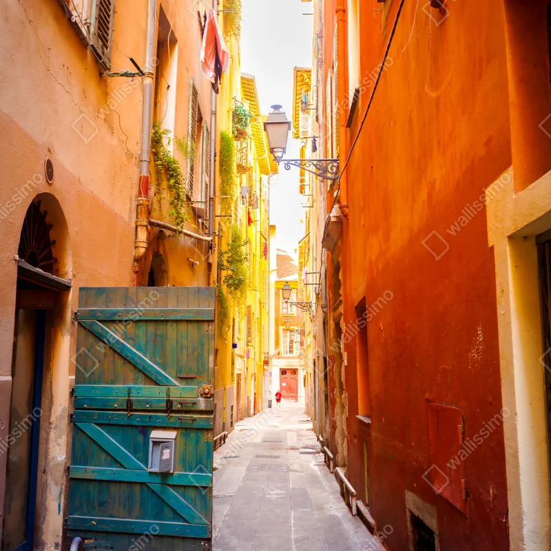 Poster bunte gasse im mediterranen stil Poster bunte gasse im mediterranen stil