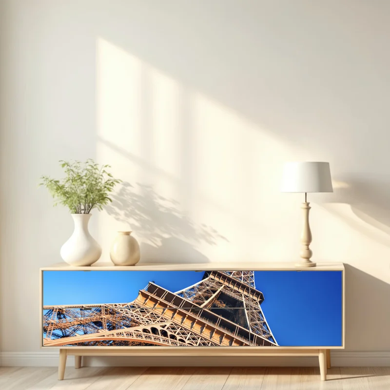 Repositionierbarer Aufkleber Eiffelturm nahaufnahme in Paris