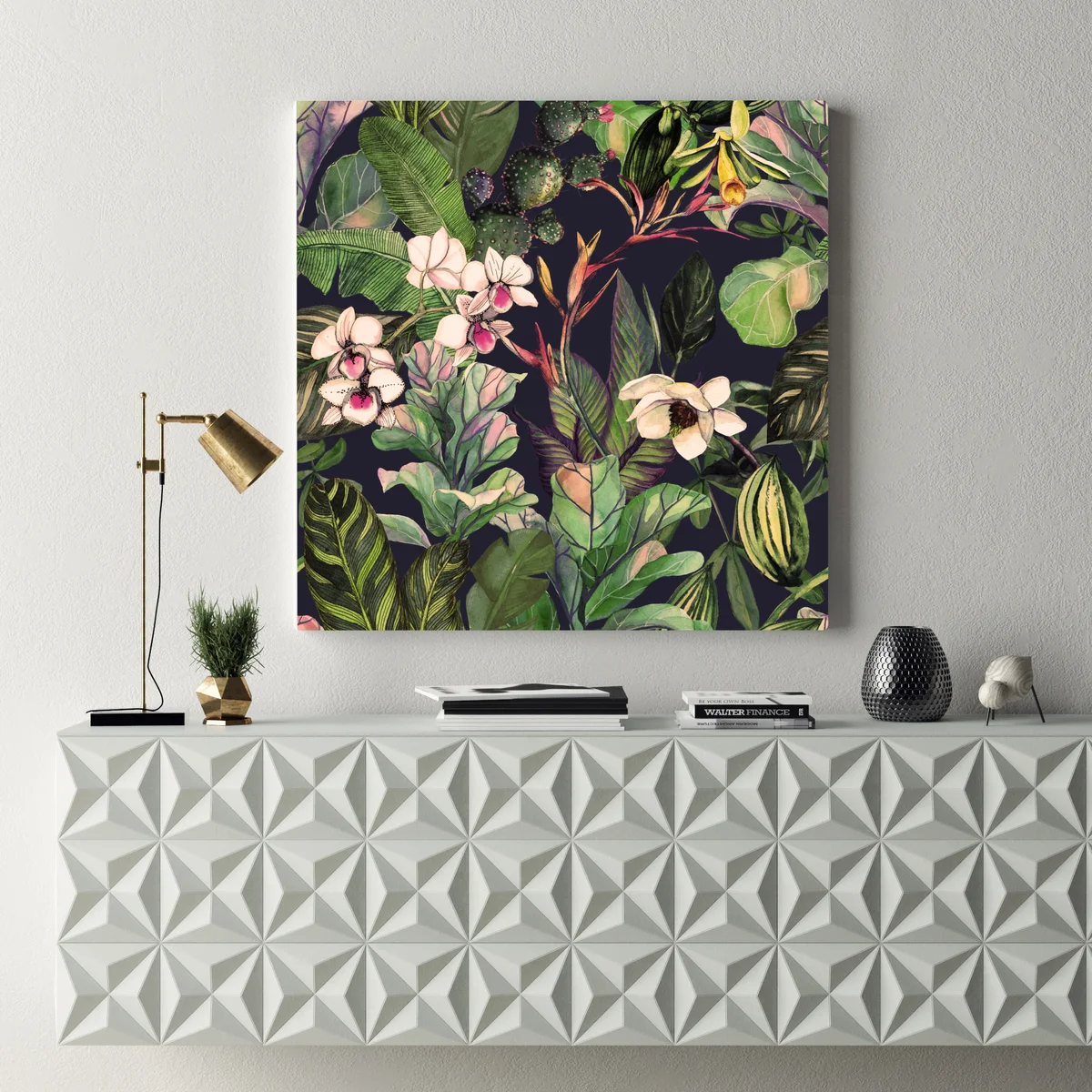 Leinwandbild tropisches aquarell botanikmuster Leinwandbild tropisches aquarell botanikmuster