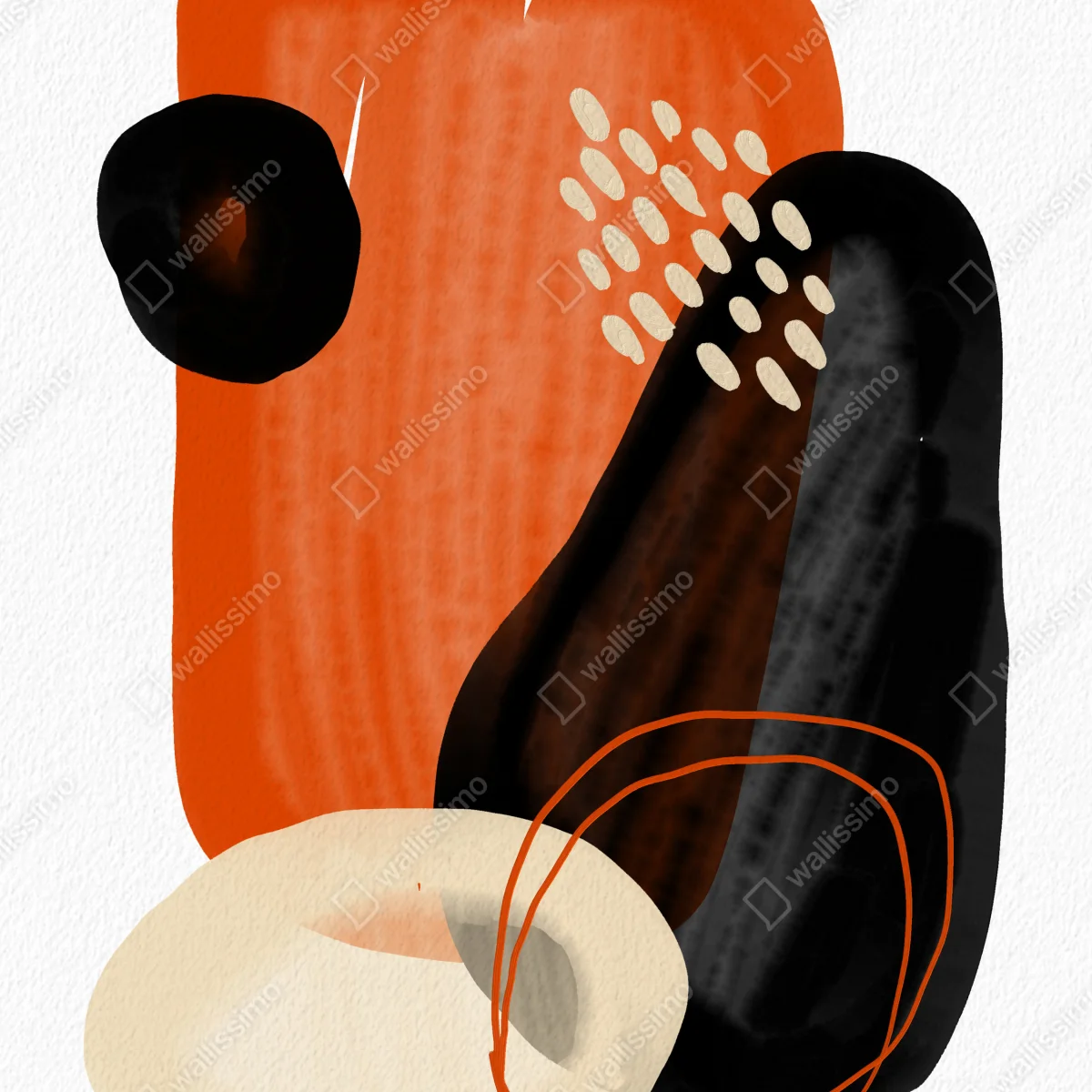 Poster abstrakte formen in orange und schwarz • Poster bei Wallnifity® Poster abstrakte formen in orange und schwarz • Poster bei Wallnifity®