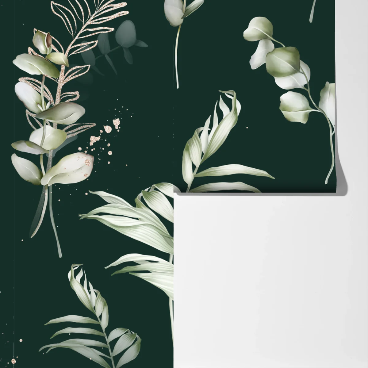 Fototapeta wzór eukaliptusa ze złotymi akcentami Fototapeta wzór eukaliptusa ze złotymi akcentami