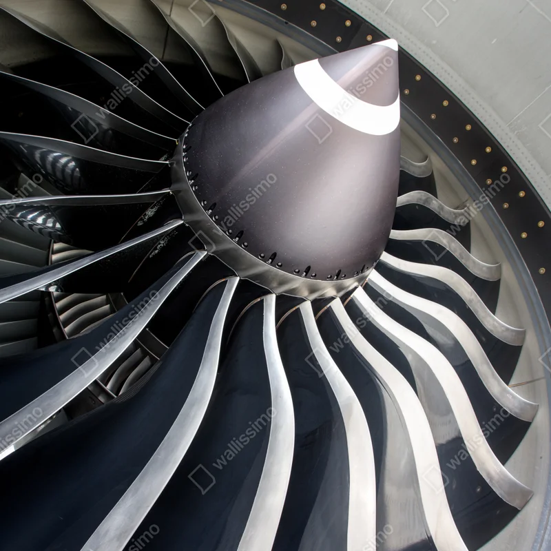 Kühlschrankaufkleber nahaufnahme turbinenblätter des jettriebwerks Kühlschrankaufkleber nahaufnahme turbinenblätter des jettriebwerks