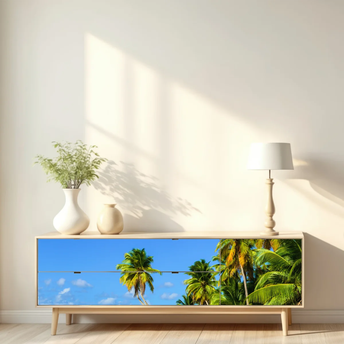 Repositionierbarer Aufkleber tropischer palmenstrand Repositionierbarer Aufkleber tropischer palmenstrand