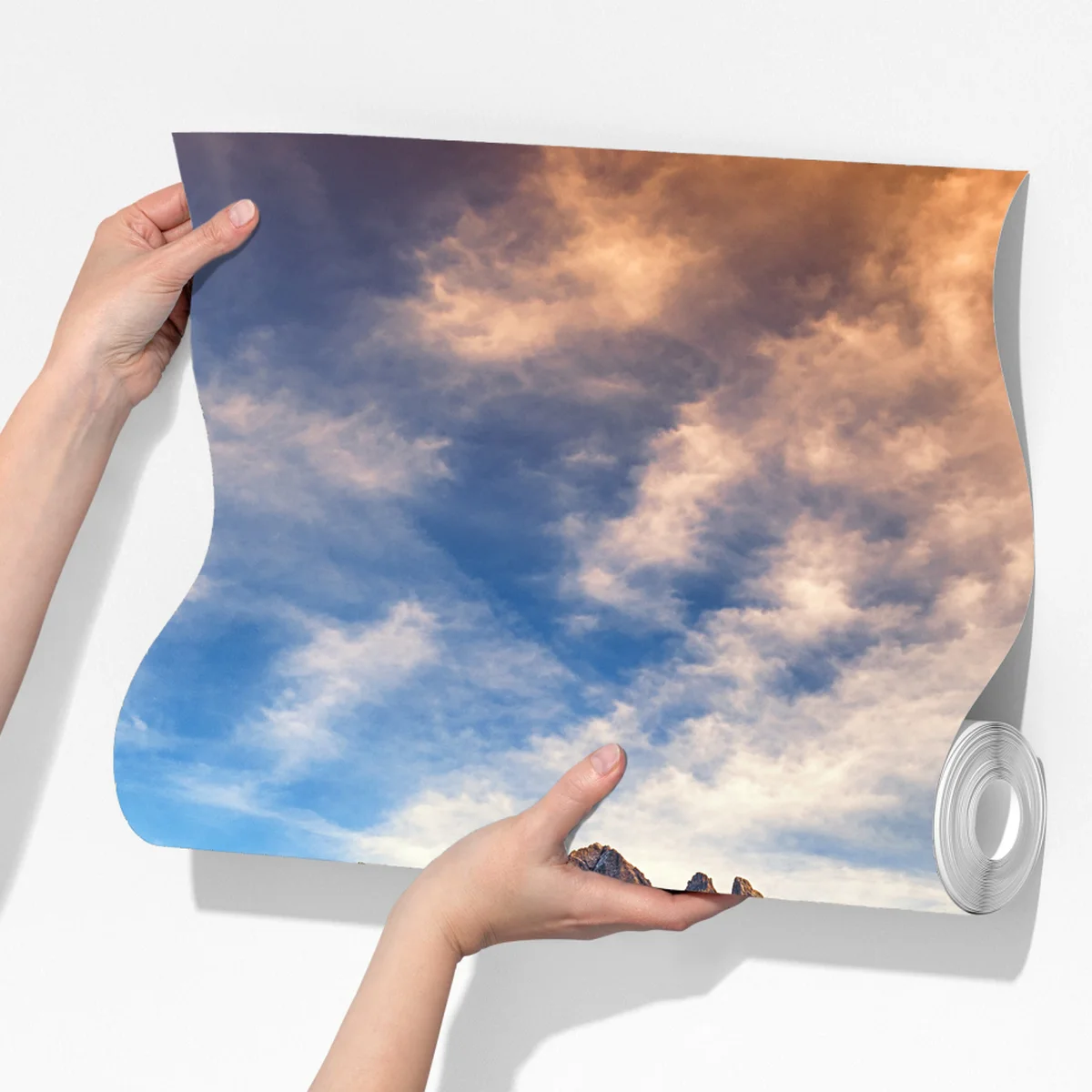 Fototapete herbstlicher sonnenuntergang über Santa Maddalena, Dolomiten Fototapete herbstlicher sonnenuntergang über Santa Maddalena, Dolomiten