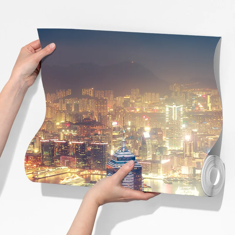 Fototapeta Hongkong nocny widok ze szczytu Victoria Peak Fototapeta Hongkong nocny widok ze szczytu Victoria Peak