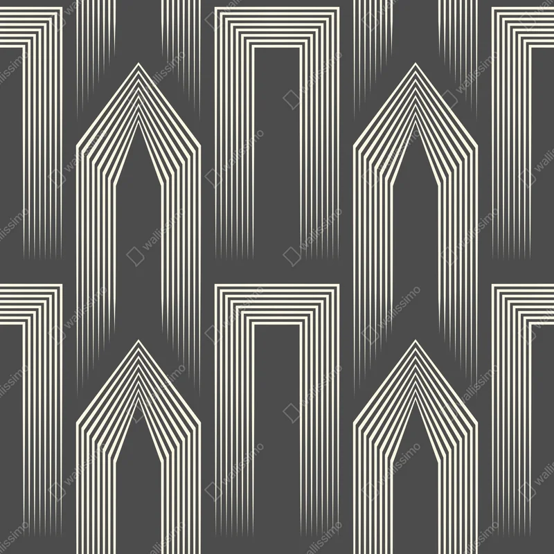 Kühlschrankaufkleber geometrisches art-deco-muster in grau und beige Kühlschrankaufkleber geometrisches art-deco-muster in grau und beige
