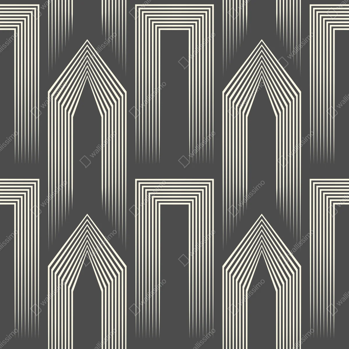 Kühlschrankaufkleber geometrisches art-deco-muster in grau und beige Kühlschrankaufkleber geometrisches art-deco-muster in grau und beige