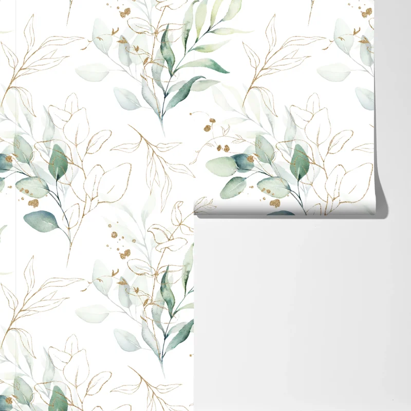 Fototapete sanftes eukalyptus aquarellmuster Fototapete sanftes eukalyptus aquarellmuster