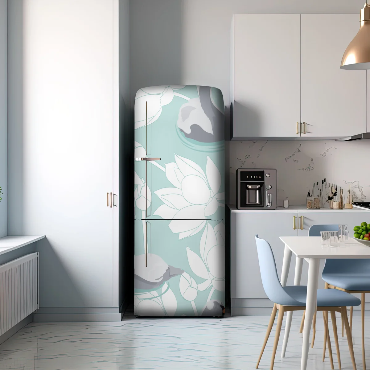 Kühlschrankaufkleber sanfte schwäne und lotusblumen Kühlschrankaufkleber sanfte schwäne und lotusblumen