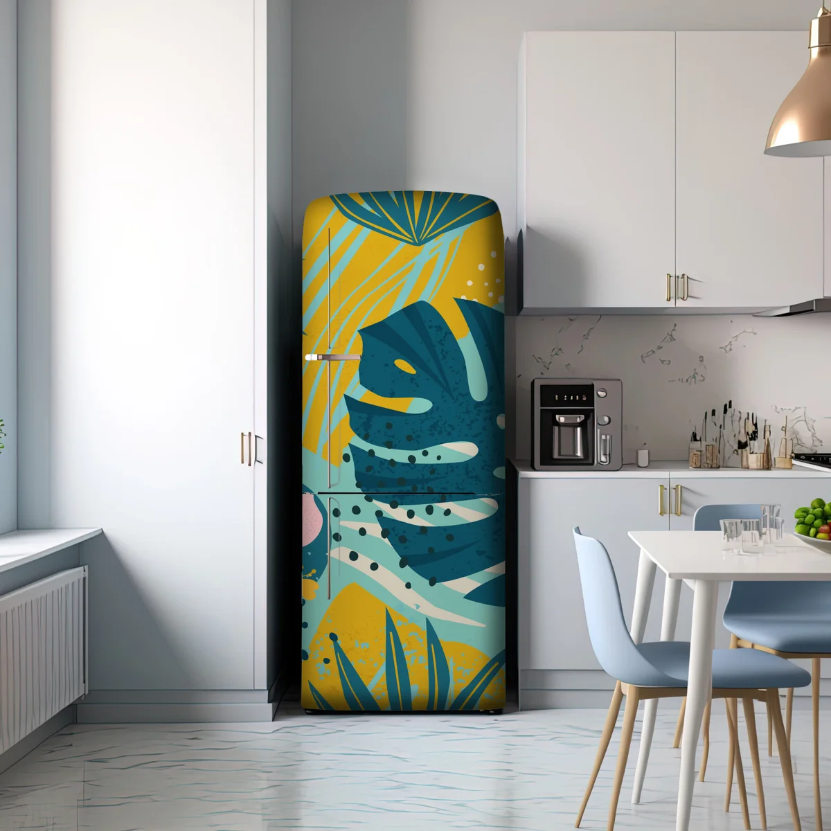 Kühlschrankaufkleber tropische blätter und blüten Kühlschrankaufkleber tropische blätter und blüten