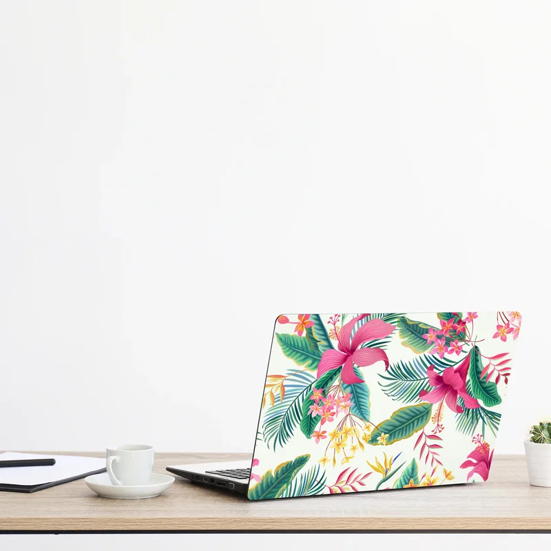Laptop-Aufkleber tropisches botanisches blumenmuster