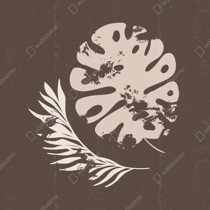 Poster monstera und farn boho botanische grafik • Poster bei Wallnifity® Poster monstera und farn boho botanische grafik • Poster bei Wallnifity®