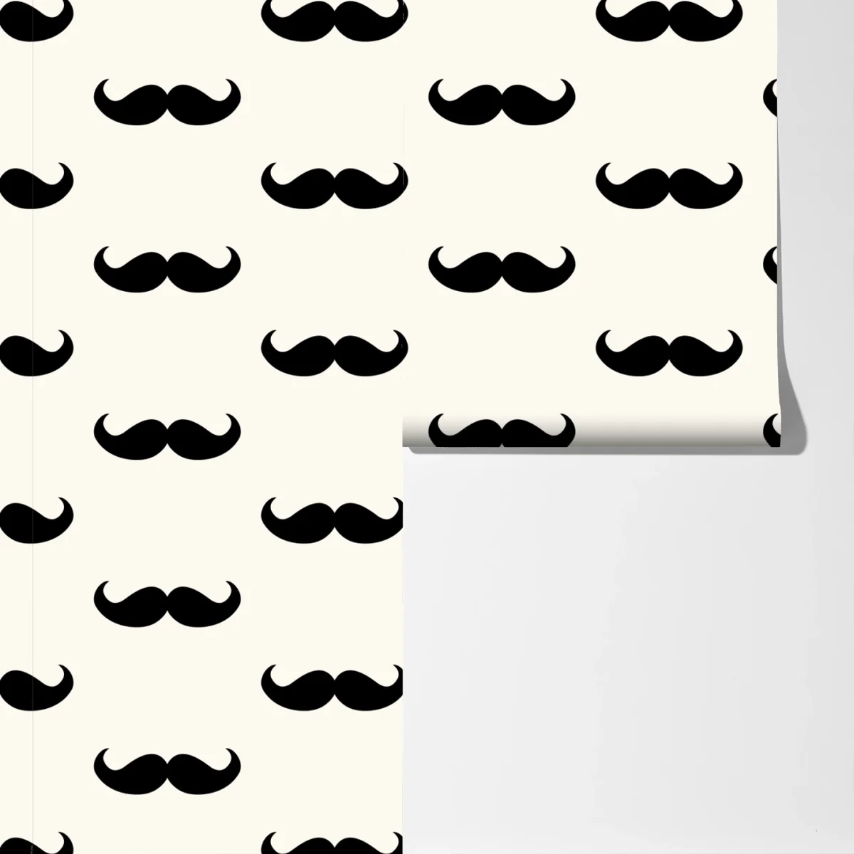 Fototapete schwarzes schnurrbartmuster auf beigem hintergrund Fototapete schwarzes schnurrbartmuster auf beigem hintergrund