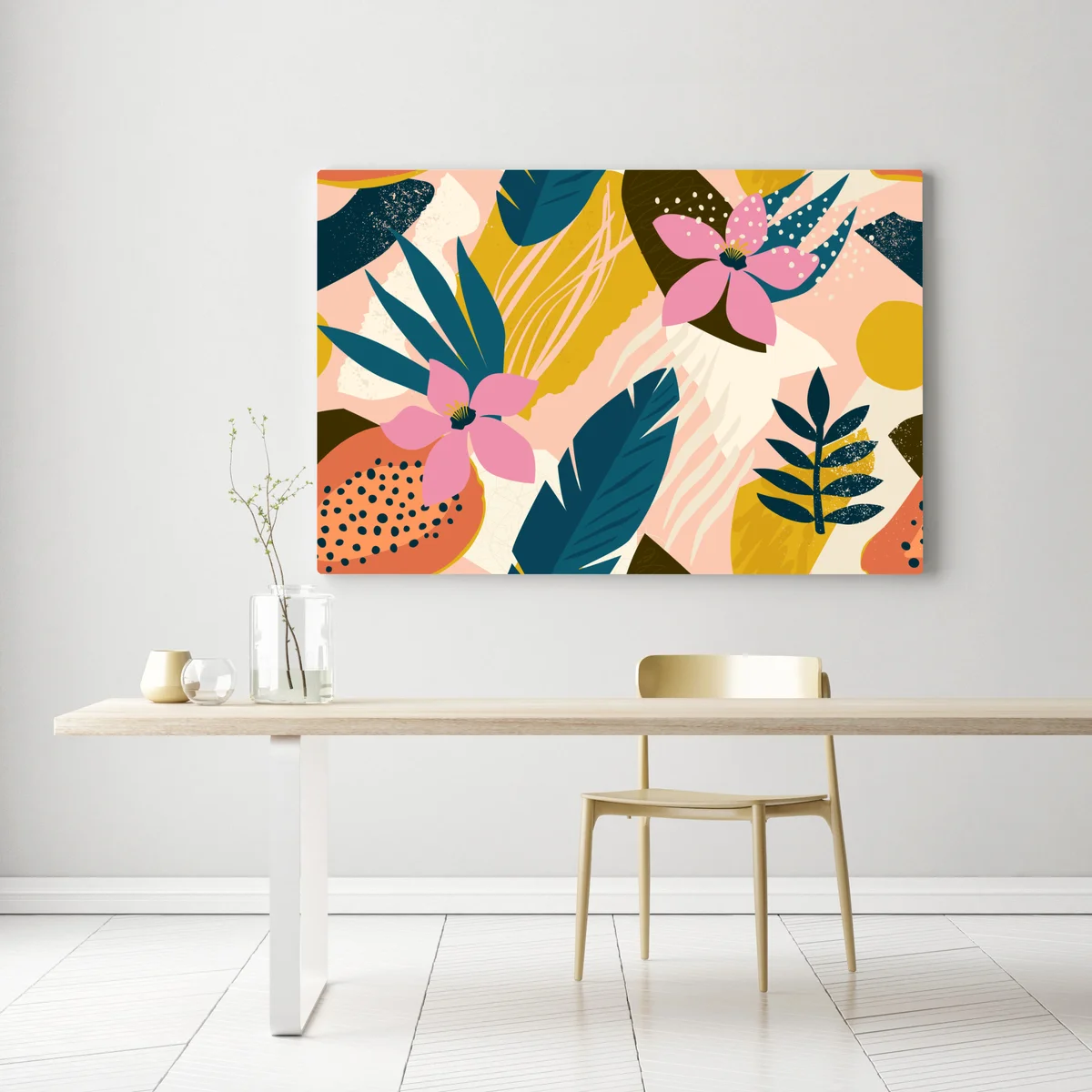 Leinwandbild tropisches abstraktes blumenmotiv Leinwandbild tropisches abstraktes blumenmotiv