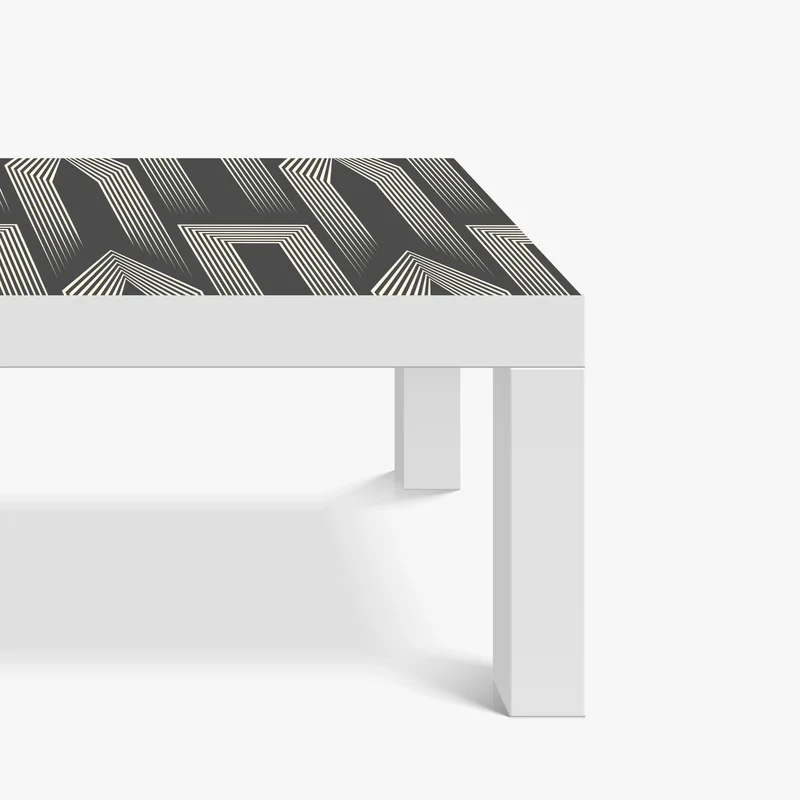 Tischaufkleber und Schreibtischaufkleber geometrisches art-deco-muster in grau und beige