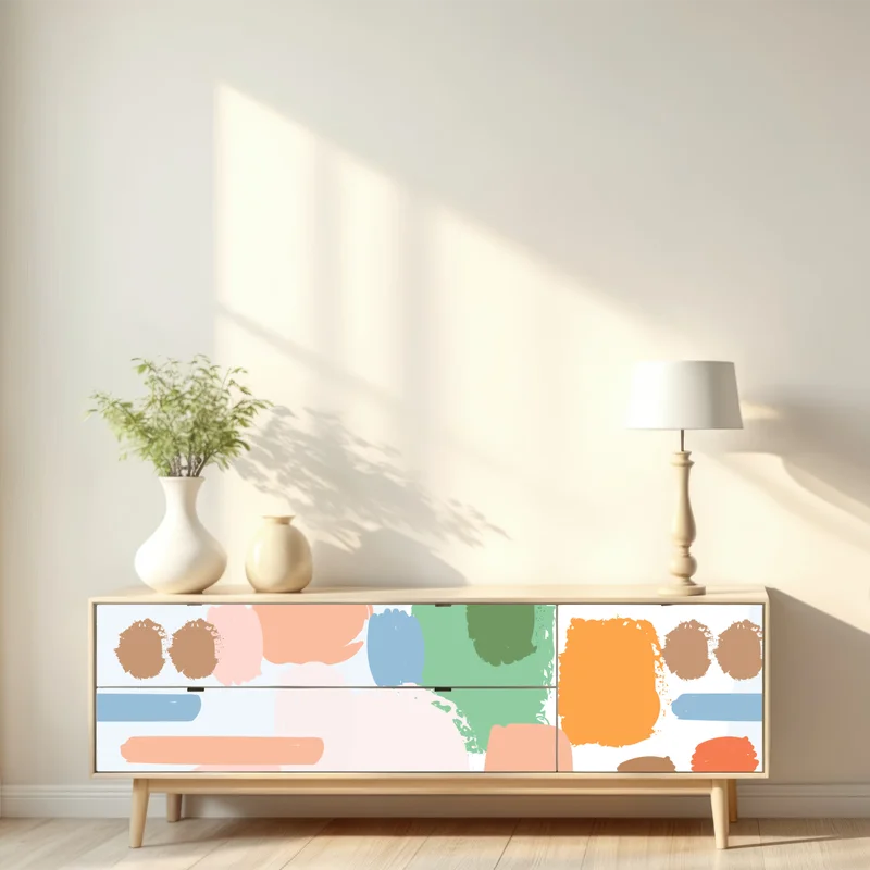 Repositionierbarer Aufkleber pastell pinselstrich muster