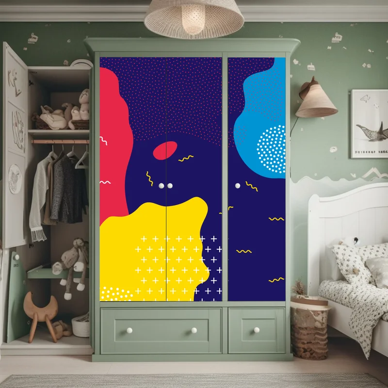 Schrankaufkleber lebhaftes abstraktes formenmuster