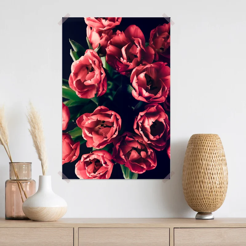 Poster stimmungsvolles rosa tulpenbukett Poster stimmungsvolles rosa tulpenbukett