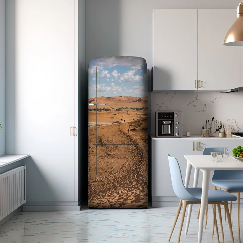 Kühlschrankaufkleber weite wüstendünen unter blauem himmel