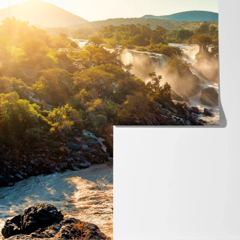 Fototapete sonnenaufgang über Epupa-wasserfälle Fototapete sonnenaufgang über Epupa-wasserfälle