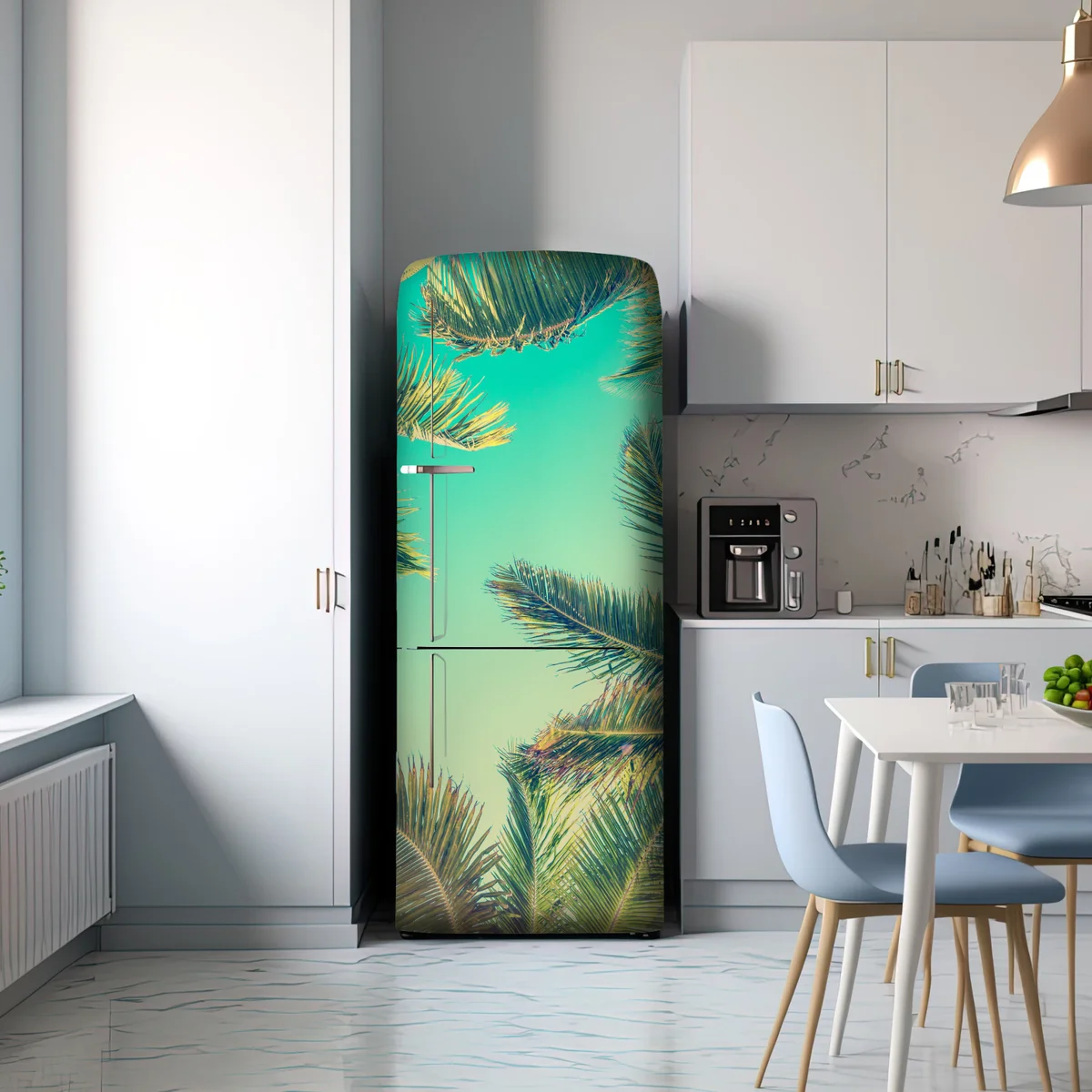 Kühlschrankaufkleber vintage türkis palmenhimmel Kühlschrankaufkleber vintage türkis palmenhimmel