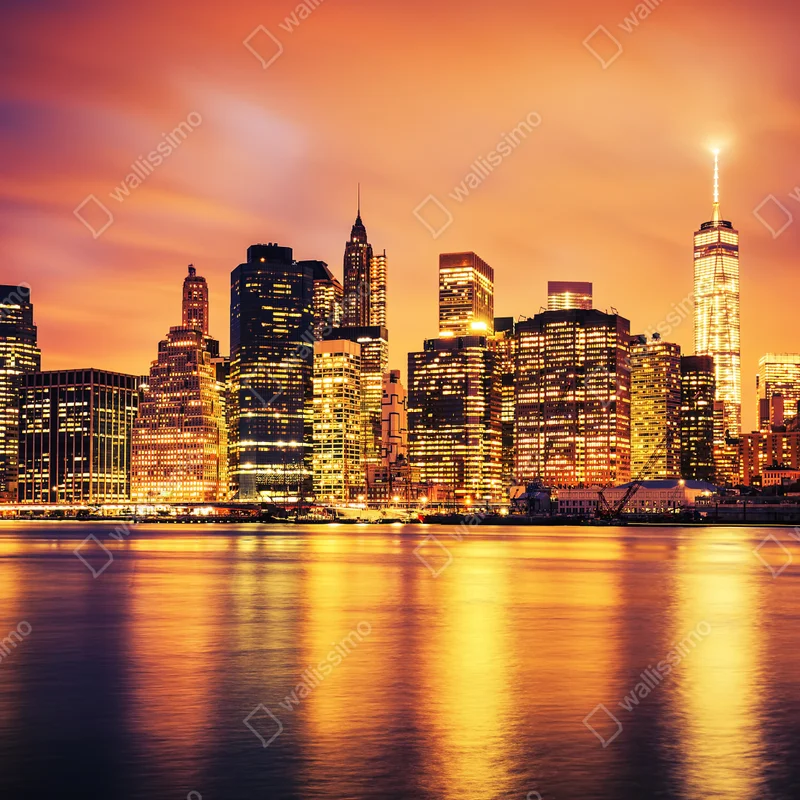 Laptop-Aufkleber New York skyline bei sonnenuntergang Laptop-Aufkleber New York skyline bei sonnenuntergang