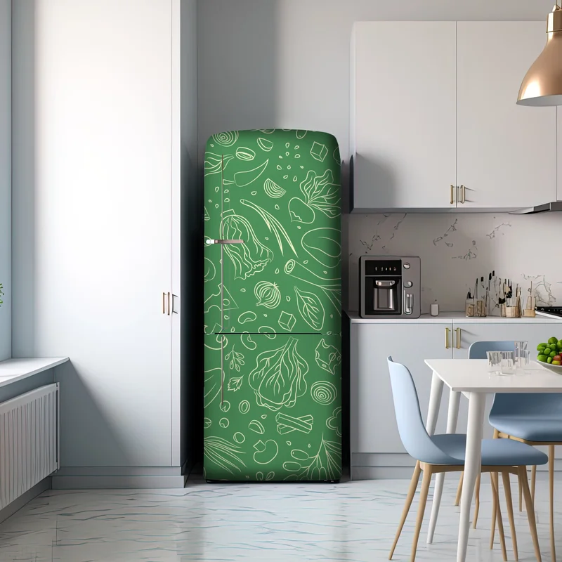 Kühlschrankaufkleber grünes gemüsemuster