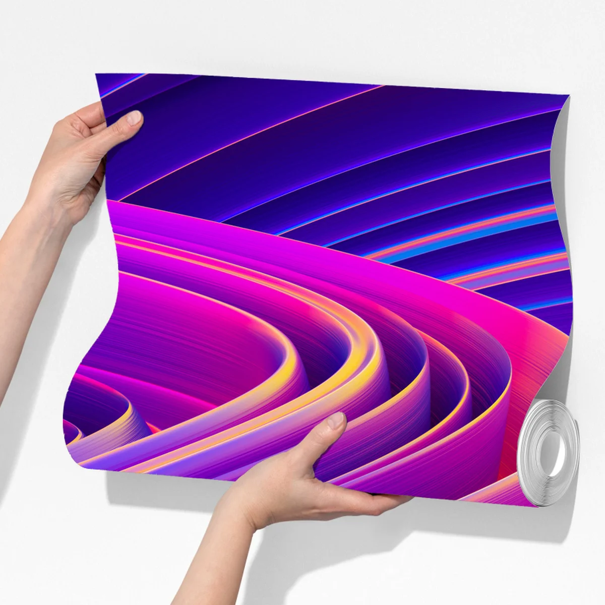 Fototapete leuchtender lila 3d bandwirbel Fototapete leuchtender lila 3d bandwirbel