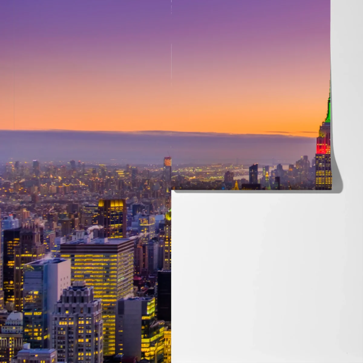 Fototapete lebendige New York skyline bei sonnenuntergang Fototapete lebendige New York skyline bei sonnenuntergang