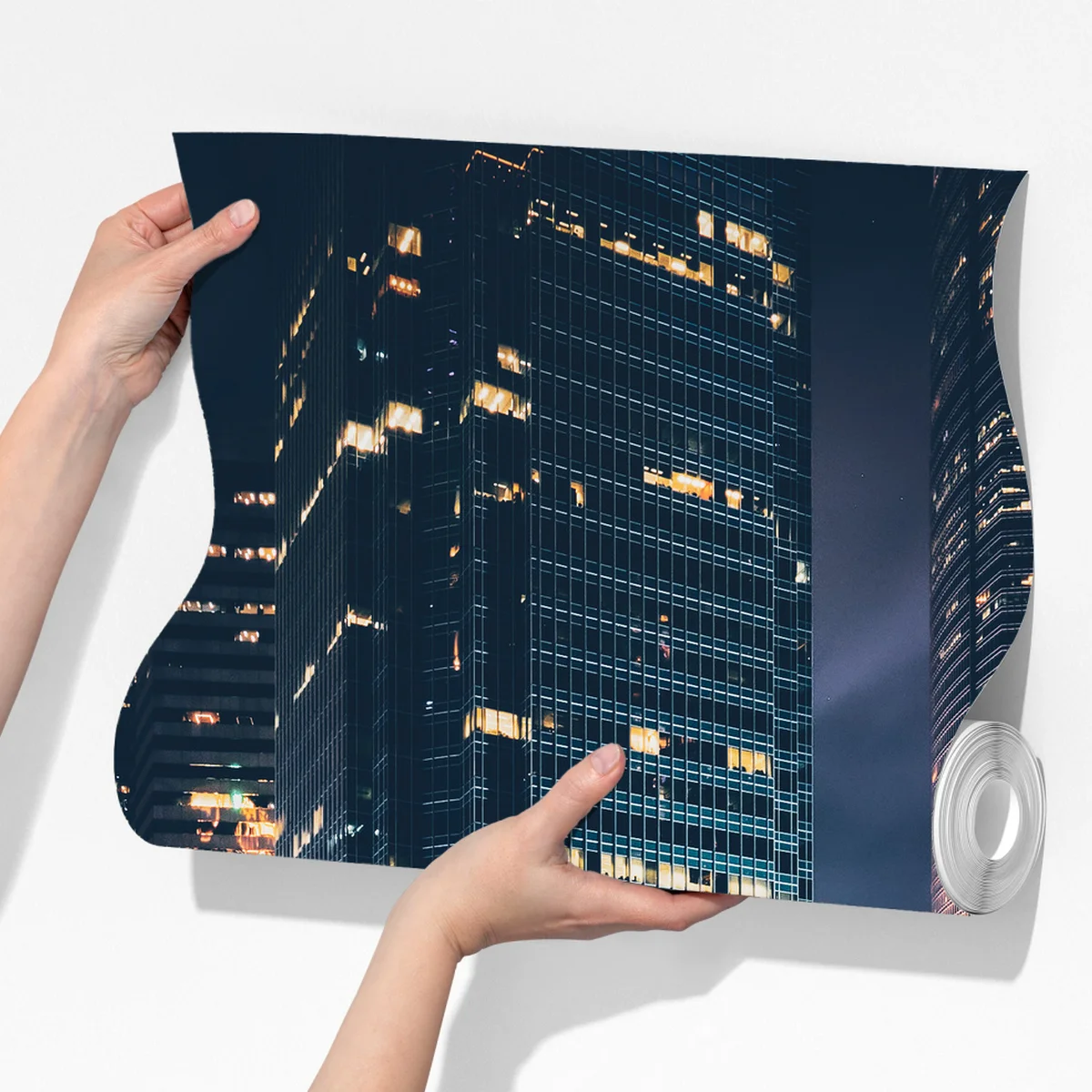 Fototapeta nocne smugi świetlne nad miejską autostradą Fototapeta nocne smugi świetlne nad miejską autostradą