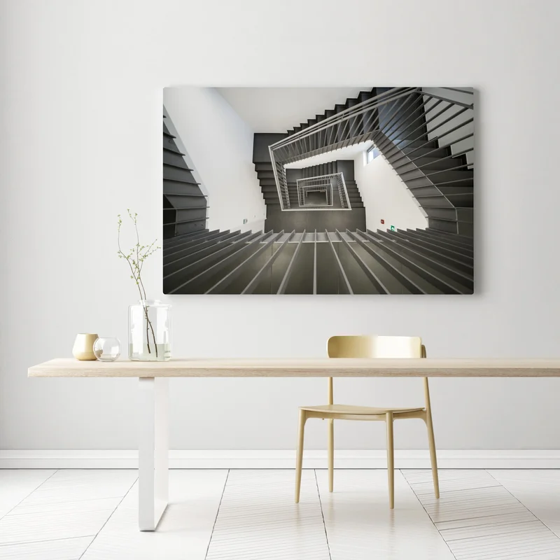 Leinwandbild geometrisches treppenhaus in perspektive Leinwandbild geometrisches treppenhaus in perspektive