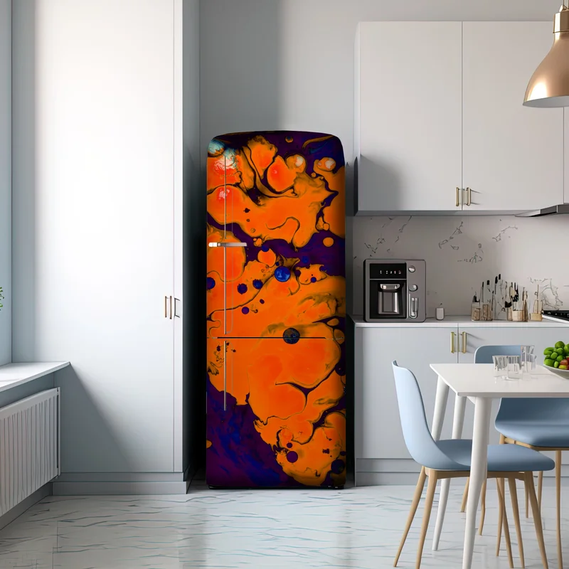 Kühlschrankaufkleber intensiver oranger fluss