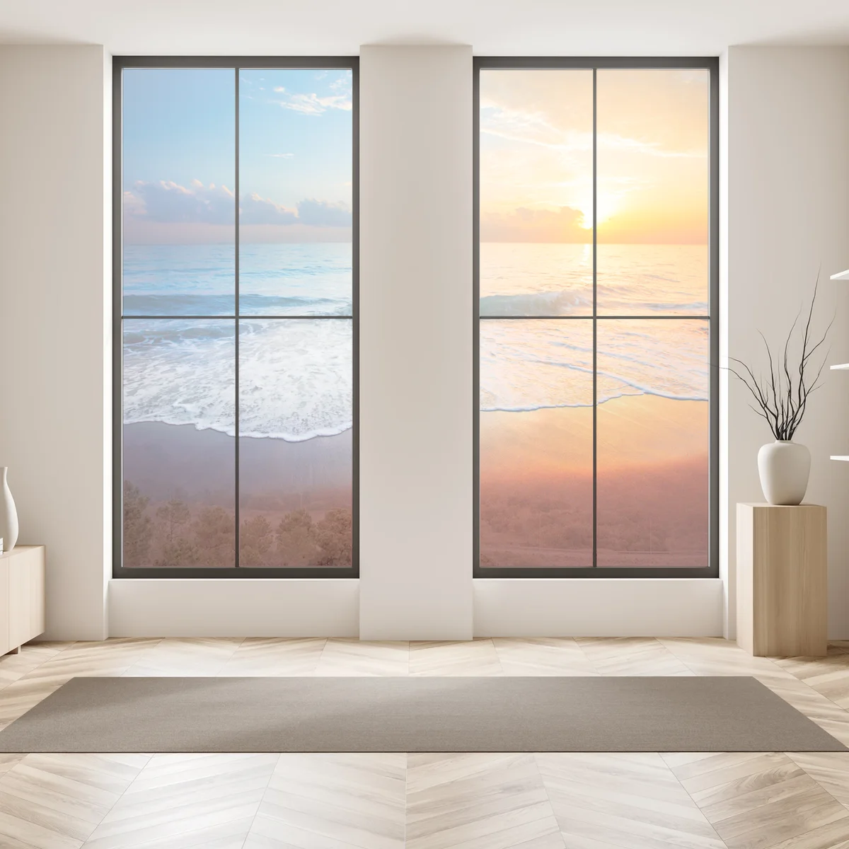 Fensteraufkleber ruhiger sonnenuntergang über dem meer Fensteraufkleber ruhiger sonnenuntergang über dem meer