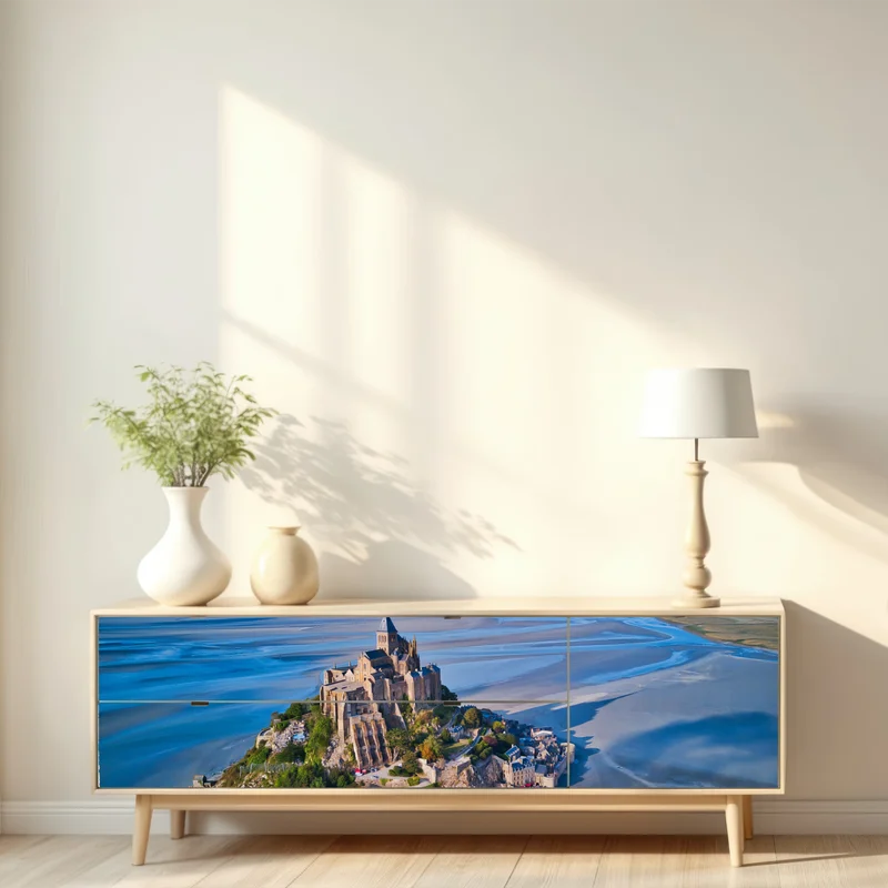 Repositionierbarer Aufkleber Mont Saint-Michel luftaufnahme panorama Repositionierbarer Aufkleber Mont Saint-Michel luftaufnahme panorama