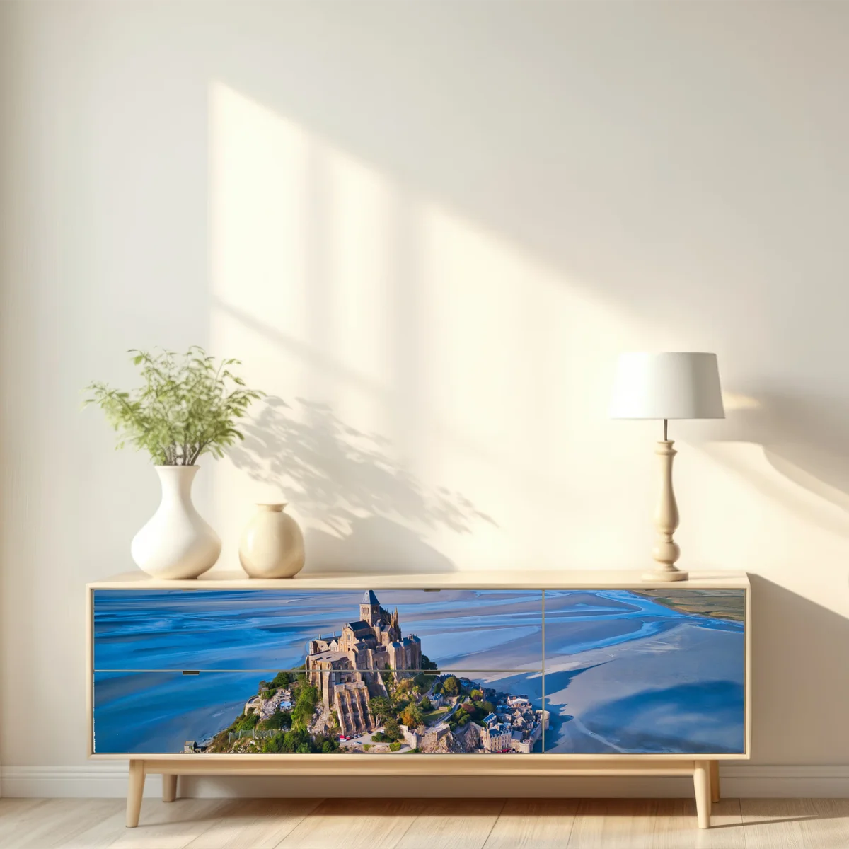 Repositionierbarer Aufkleber Mont Saint-Michel luftaufnahme panorama Repositionierbarer Aufkleber Mont Saint-Michel luftaufnahme panorama