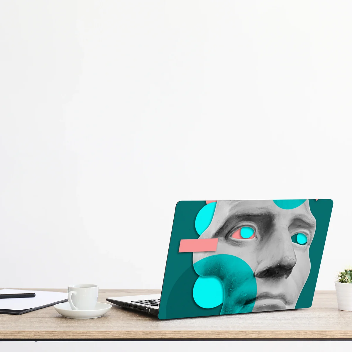 Laptop-Aufkleber abstrakte klassische maske in türkis und rosa Laptop-Aufkleber abstrakte klassische maske in türkis und rosa