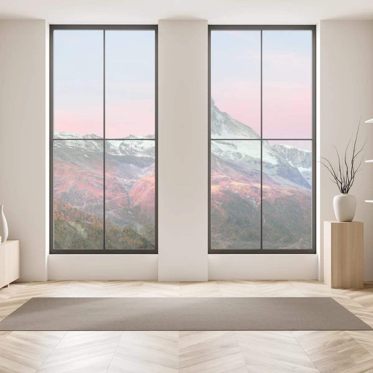 Fensteraufkleber herbstliche panoramaaufnahme des Matterhorns bei sonnenuntergang Fensteraufkleber herbstliche panoramaaufnahme des Matterhorns bei sonnenuntergang