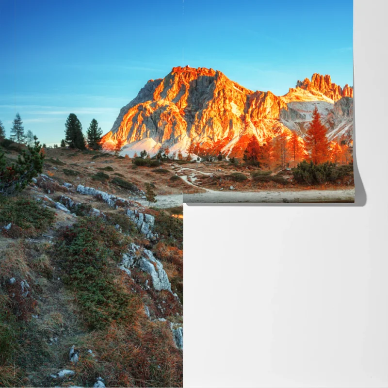 Fototapete alpiner sonnenaufgang über bergsee Fototapete alpiner sonnenaufgang über bergsee