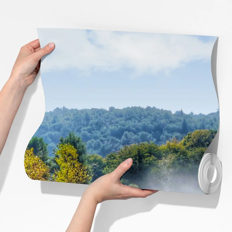 Fototapeta kaskadowy wodospad w bujnym lesie Fototapeta kaskadowy wodospad w bujnym lesie