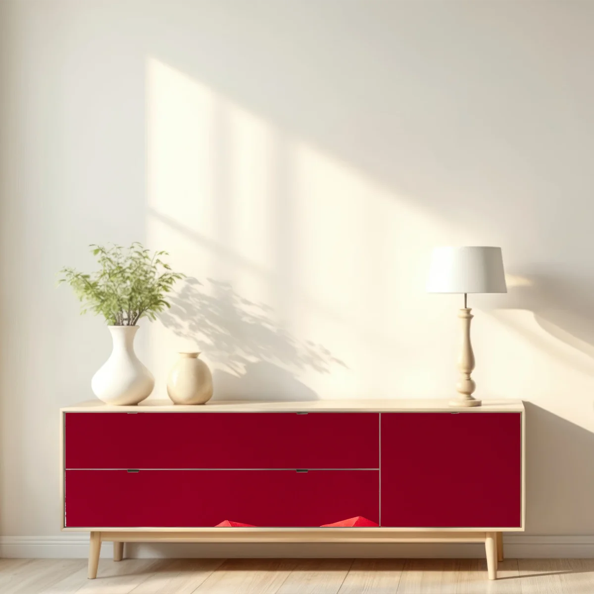 Repositionierbarer Aufkleber geometrisches rotes papierherz Repositionierbarer Aufkleber geometrisches rotes papierherz