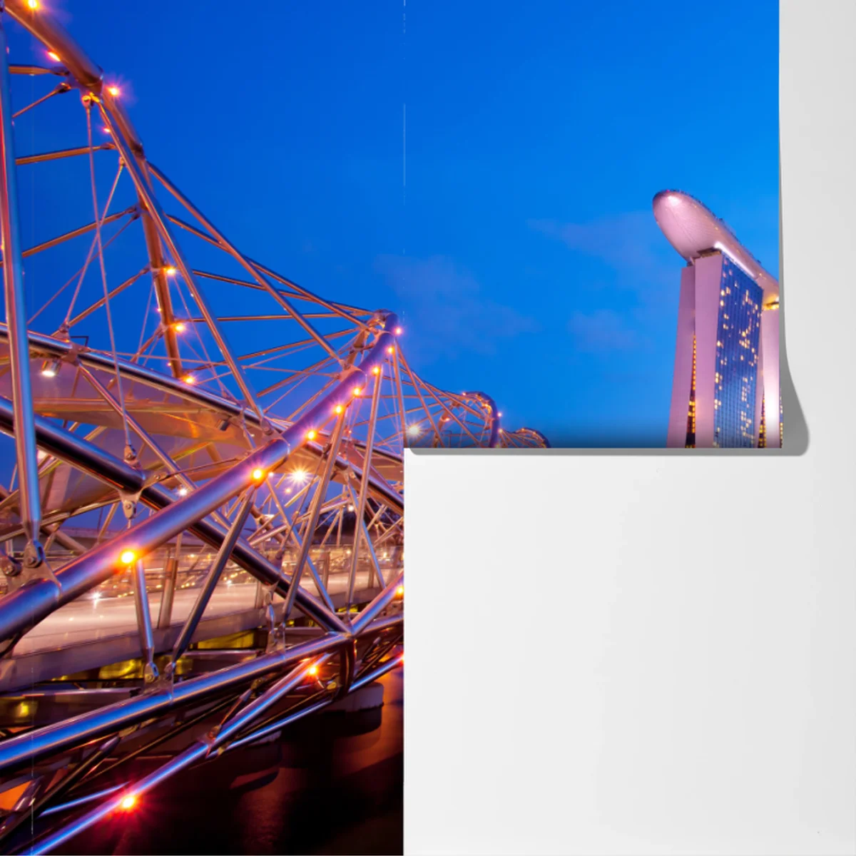 Fototapete stadtbild Marina Bay bei dämmerung Fototapete stadtbild Marina Bay bei dämmerung