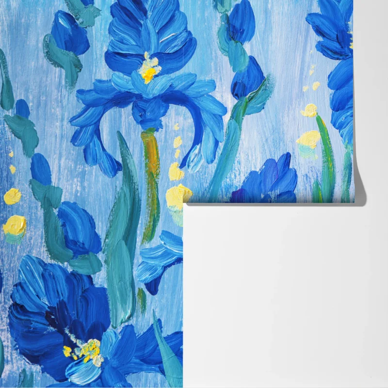 Fototapete lebendiger blauer iris-bund Fototapete lebendiger blauer iris-bund