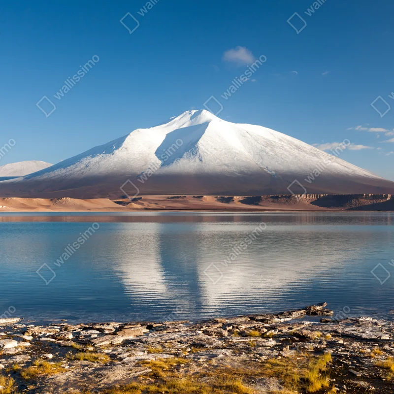 Poster Laguna Verde spiegelung in Atacama Poster Laguna Verde spiegelung in Atacama