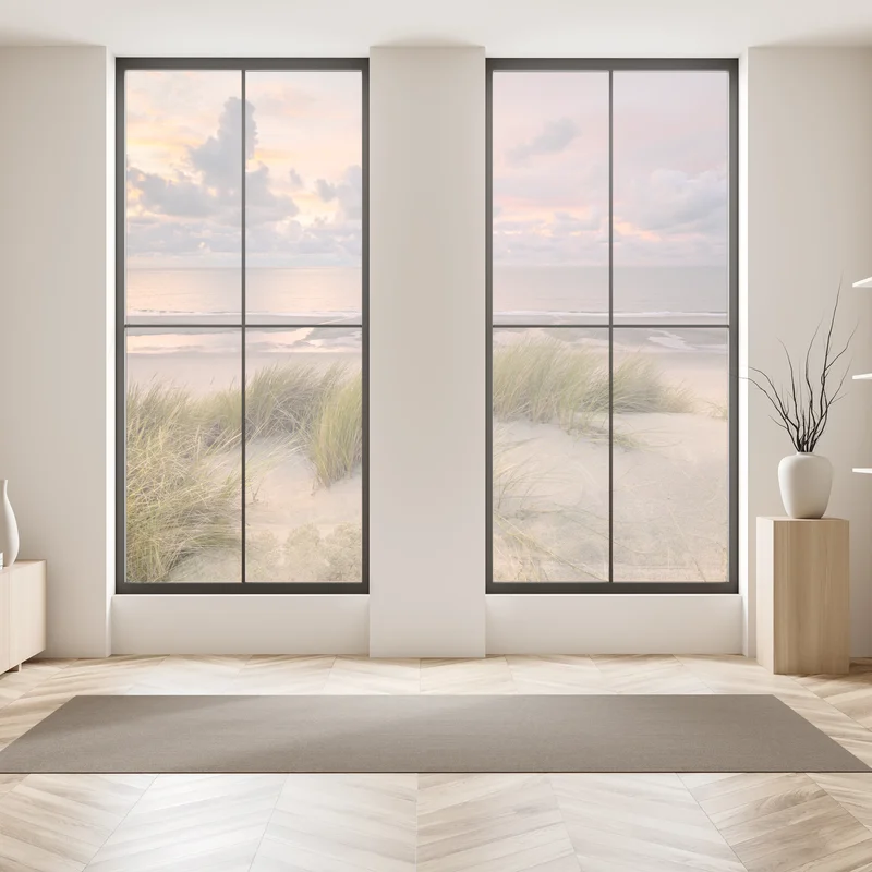 Fensteraufkleber sonnenuntergang über dünen in Zeeland Fensteraufkleber sonnenuntergang über dünen in Zeeland