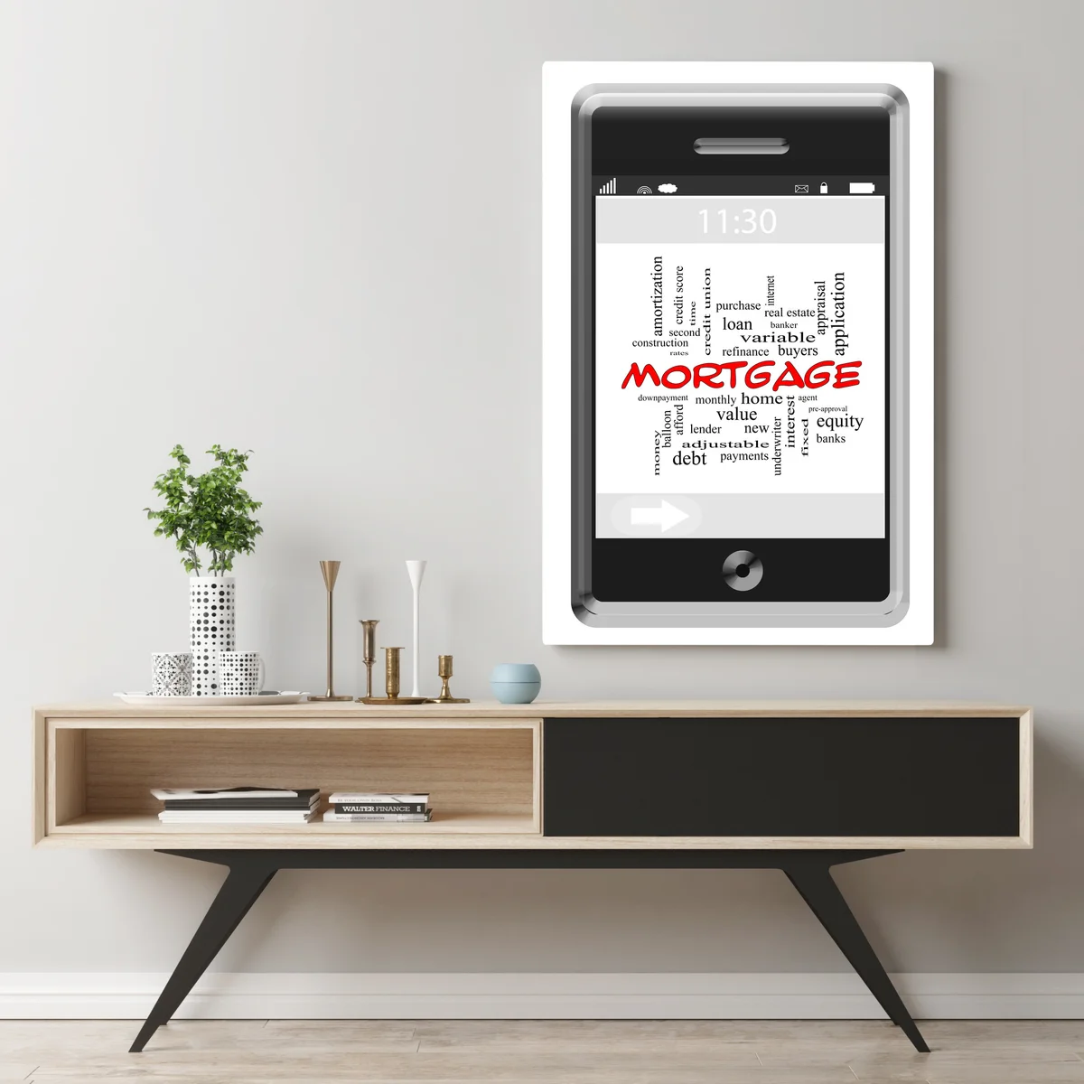 Leinwandbild Hypothekenwort Cloud-Konzept auf Touchscreen-Handy • Leinwandbilder bei Wallnifity® Leinwandbild Hypothekenwort Cloud-Konzept auf Touchscreen-Handy • Leinwandbilder bei Wallnifity®